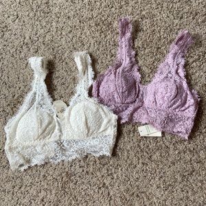 Aerie eyelash lace bralettes